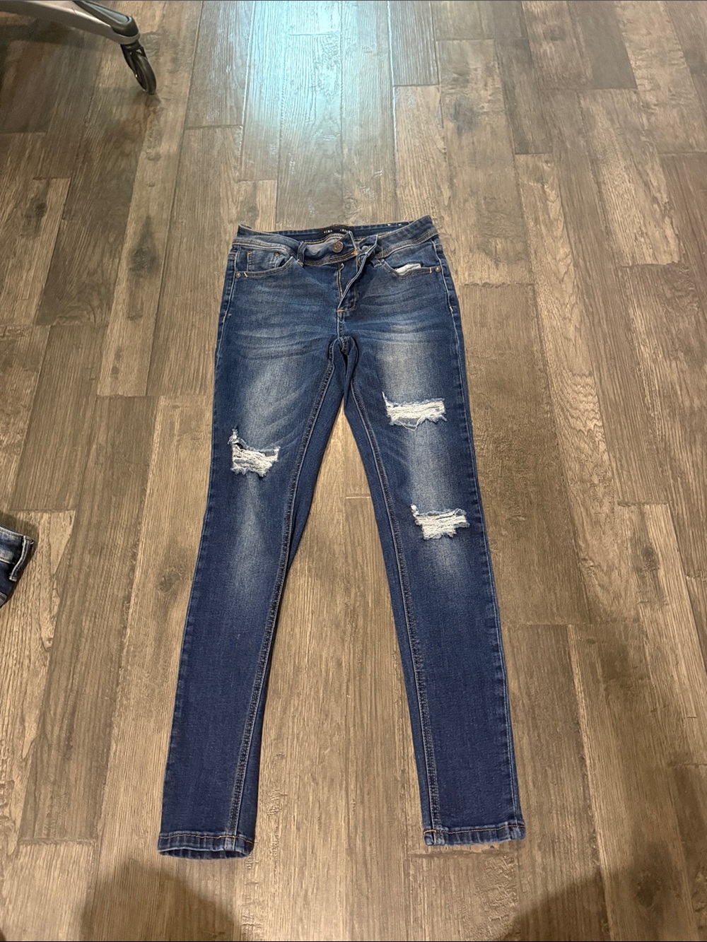 Almost Famous Dark Blue Distressed Skinny Jeans
